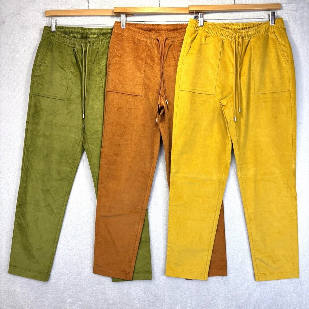 Lot of 3 D&co Denim Co Heritage Corduroy Pants Womens XS Nature Green Tan Yellow